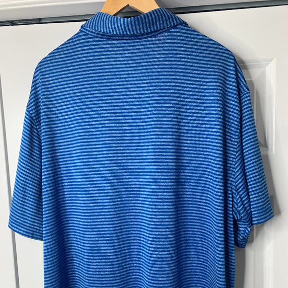 Reebok Men’s XXL Speedwick Golf Shirt – Blue & Black Stripes – 100% Polyester - Picture 7 of 11